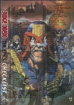 1995 Edge Entertainment Judge Dredd: The Epics #PROG 90 Checklist Front