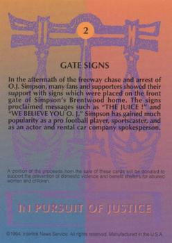 1994 In Pursuit of Justice: The Simpson Case #2 Gate Signs Back
