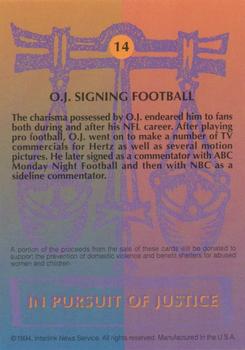 1994 In Pursuit of Justice: The Simpson Case #14 O.J. Signing Football Back