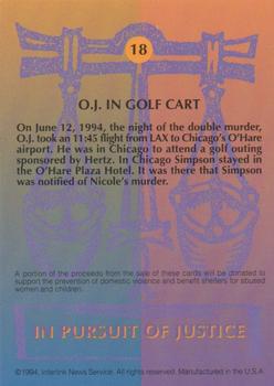 1994 In Pursuit of Justice: The Simpson Case #18 O.J. in Golf Cart Back