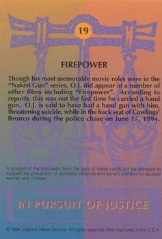 1994 In Pursuit of Justice: The Simpson Case #19 Firepower Back