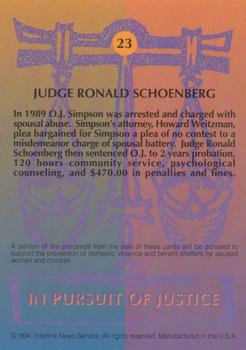 1994 In Pursuit of Justice: The Simpson Case #23 Judge Ronald Schoenberg Back