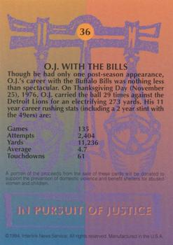 1994 In Pursuit of Justice: The Simpson Case #36 O.J. with the Bills Back