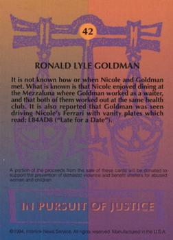1994 In Pursuit of Justice: The Simpson Case #42 Ronald Lyle Goldman Back