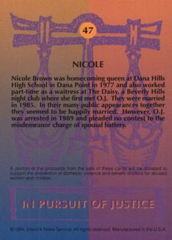 1994 In Pursuit of Justice: The Simpson Case #47 Nicole Back