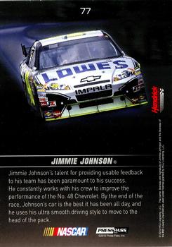 2010 Press Pass Premium #77 Jimmie Johnson's Car Back