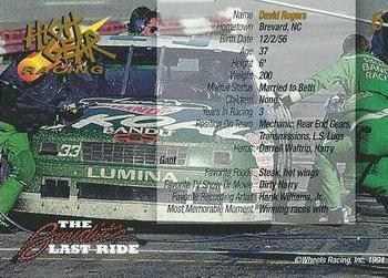 1994 Wheels High Gear Power Pack Team Set The Bandit's Last Ride #6 David Rogers Back