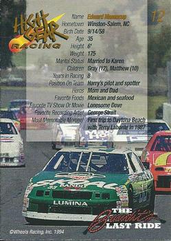 1994 Wheels High Gear Power Pack Team Set The Bandit's Last Ride #12 Eddie Masencup Back