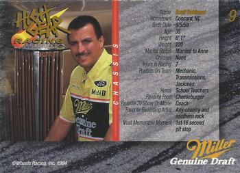 1994 Wheels High Gear Power Pack Team Set Miller Genuine Draft #9 Scott Robinson Back