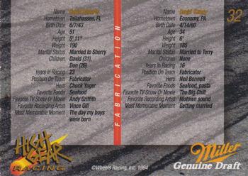 1994 Wheels High Gear Power Pack Team Set Miller Genuine Draft #32 David Kenny / Dave Roberts Back