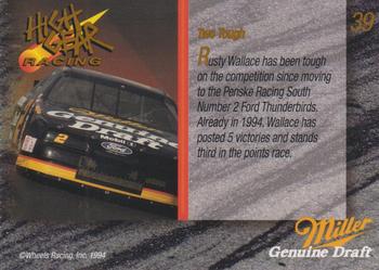 1994 Wheels High Gear Power Pack Team Set Miller Genuine Draft #39 Rusty Wallace Back
