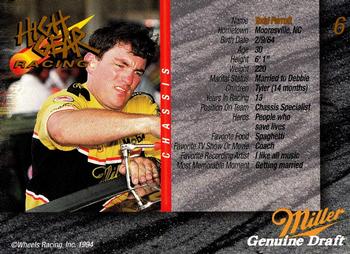 1994 Wheels High Gear Power Pack Team Set Miller Genuine Draft - Gold #6 Todd Parrott Back