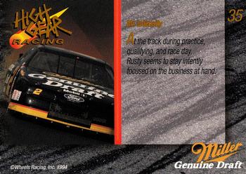 1994 Wheels High Gear Power Pack Team Set Miller Genuine Draft - Gold #35 Mr. Intensity Back