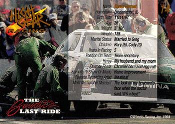 1994 Wheels High Gear Power Pack Team Set The Bandit's Last Ride - Gold #14 Renee Forrest Back