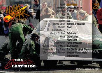 1994 Wheels High Gear Power Pack Team Set The Bandit's Last Ride - Gold #22 Marc Parks Back