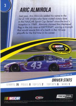 2015 Press Pass Cup Chase - Purple #3 Aric Almirola Back