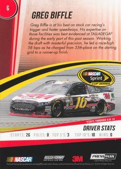 2015 Press Pass Cup Chase - Red #6 Greg Biffle Back