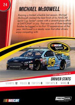 2015 Press Pass Cup Chase - Red #24 Michael McDowell Back