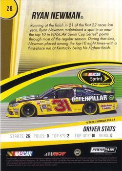 2015 Press Pass Cup Chase - Red #28 Ryan Newman Back
