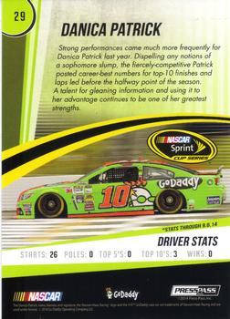 2015 Press Pass Cup Chase - Red #29 Danica Patrick Back
