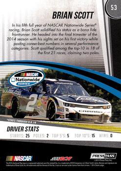 2015 Press Pass Cup Chase - Red #53 Brian Scott Back
