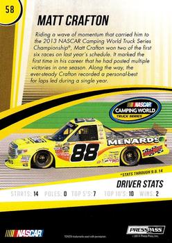 2015 Press Pass Cup Chase - Red #58 Matt Crafton Back