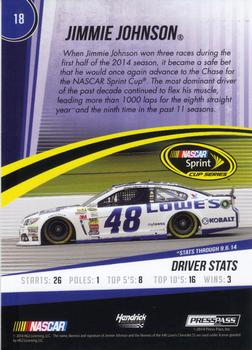 2015 Press Pass Cup Chase - Gold #18 Jimmie Johnson Back