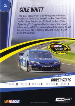 2015 Press Pass Cup Chase - Gold #37 Cole Whitt Back