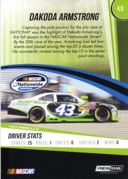 2015 Press Pass Cup Chase - Gold #40 Dakoda Armstrong Back