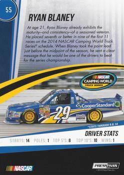 2015 Press Pass Cup Chase - Gold #55 Ryan Blaney Back