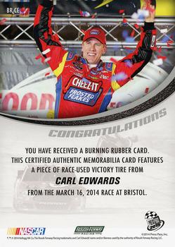 2015 Press Pass Cup Chase - Burning Rubber #BR-CE Carl Edwards Back