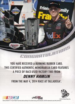 2015 Press Pass Cup Chase - Burning Rubber #BR-DH Denny Hamlin Back
