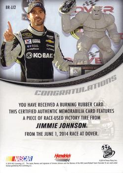 2015 Press Pass Cup Chase - Burning Rubber Blue #BR-JJ2 Jimmie Johnson Back