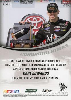 2015 Press Pass Cup Chase - Burning Rubber Blue #BR-CE2 Carl Edwards Back