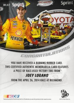 2015 Press Pass Cup Chase - Burning Rubber Green #BR-JL2 Joey Logano Back