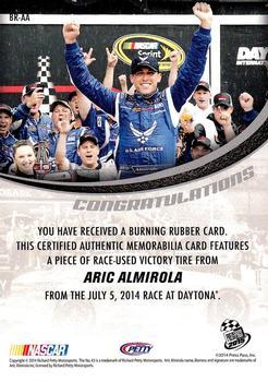 2015 Press Pass Cup Chase - Burning Rubber Green #BR-AA Aric Almirola Back