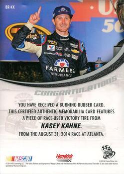 2015 Press Pass Cup Chase - Burning Rubber Green #BR-KK Kasey Kahne Back