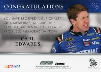 2015 Press Pass Cup Chase - Cup Chase Cuts Blue #CCC-CE Carl Edwards Back