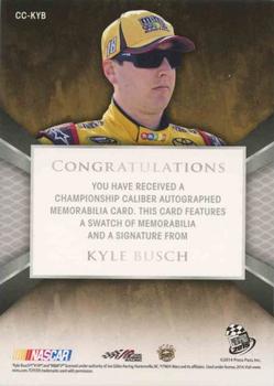2015 Press Pass Cup Chase - Championship Caliber Autographs Blue #CC-KYB Kyle Busch Back