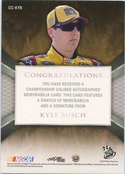 2015 Press Pass Cup Chase - Championship Caliber Autographs Melting #CC-KYB Kyle Busch Back