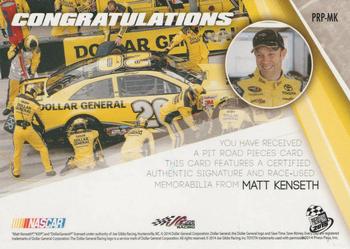 2015 Press Pass Cup Chase - Pit Road Pieces Autographs Gold #PRP-MK Matt Kenseth Back