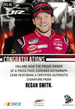 2015 Press Pass Cup Chase - Press Pass Signings #PPS-RS Regan Smith Back