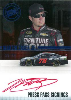 2015 Press Pass Cup Chase - Press Pass Signings Blue #PPS-MTJ Martin Truex Jr. Front