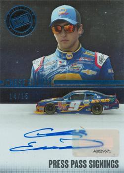2015 Press Pass Cup Chase - Press Pass Signings Blue #PPS-CE2 Chase Elliott Front