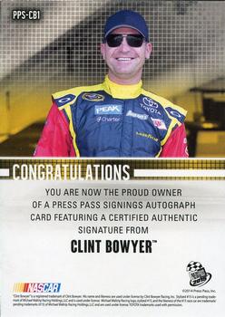 2015 Press Pass Cup Chase - Press Pass Signings Red #PPS-CB1 Clint Bowyer Back