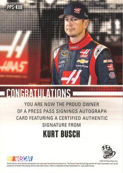 2015 Press Pass Cup Chase - Press Pass Signings Red #PPS-KUB Kurt Busch Back