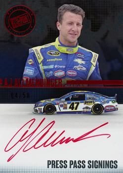 2015 Press Pass Cup Chase - Press Pass Signings Red #PPS-AJA A.J. Allmendinger Front