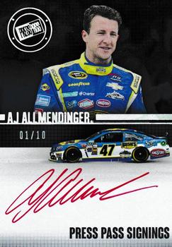 2015 Press Pass Cup Chase - Press Pass Signings Melting #PPS-AJA A.J. Allmendinger Front