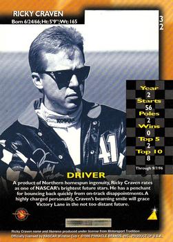 1996 Pinnacle - Foil #32 Ricky Craven Back