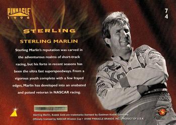 1996 Pinnacle - Foil #74 Sterling Marlin Back